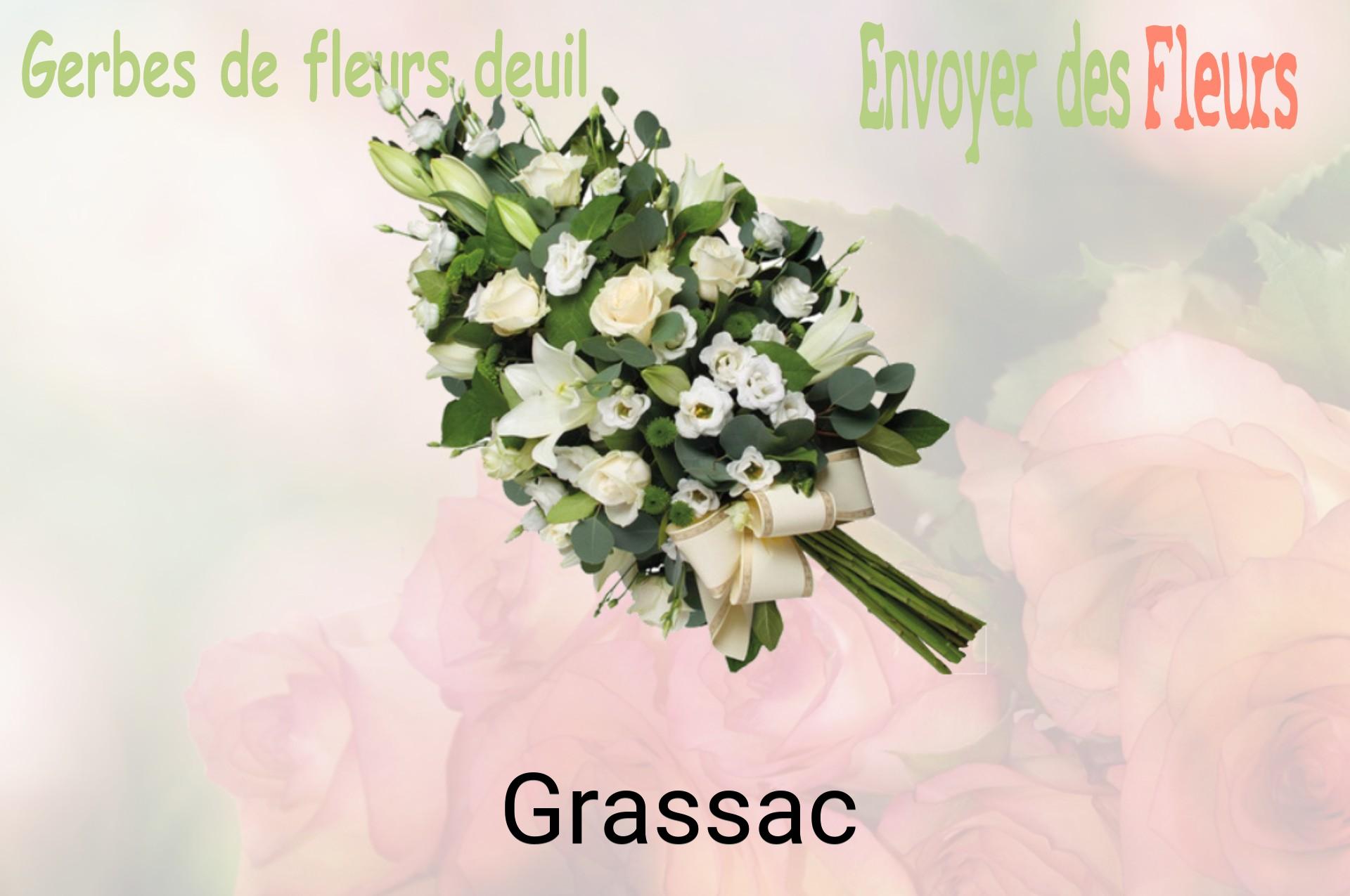 Gerbe de fleurs de deuil livrée à Grassac